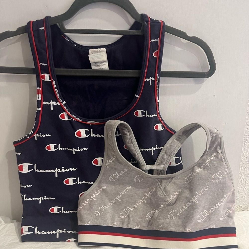 Champion Tank Top and Sports Bra Set - Navy and Gray